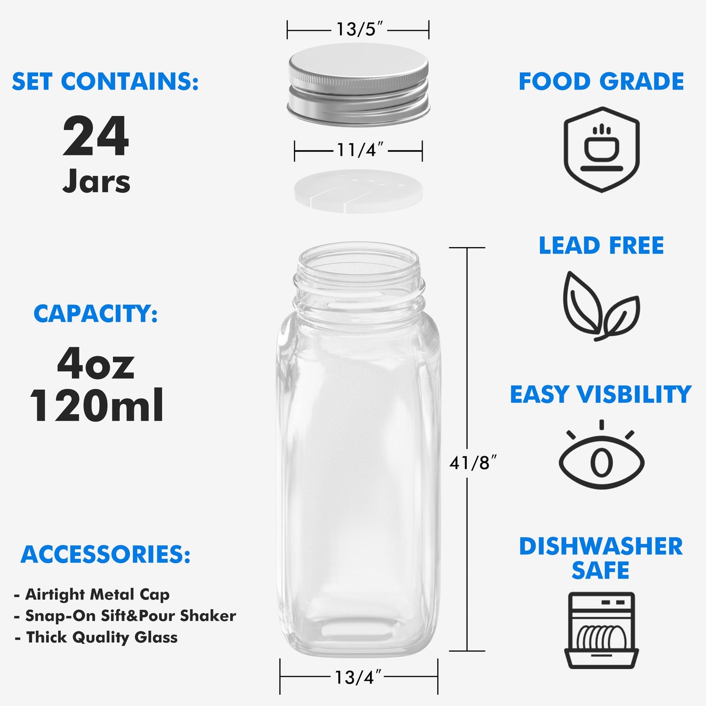 Tooloton 24 Pcs Spice Jars, 374 Spice labels, 386 Round Labels, 1 Collapsible Funnel and 1 Pen
