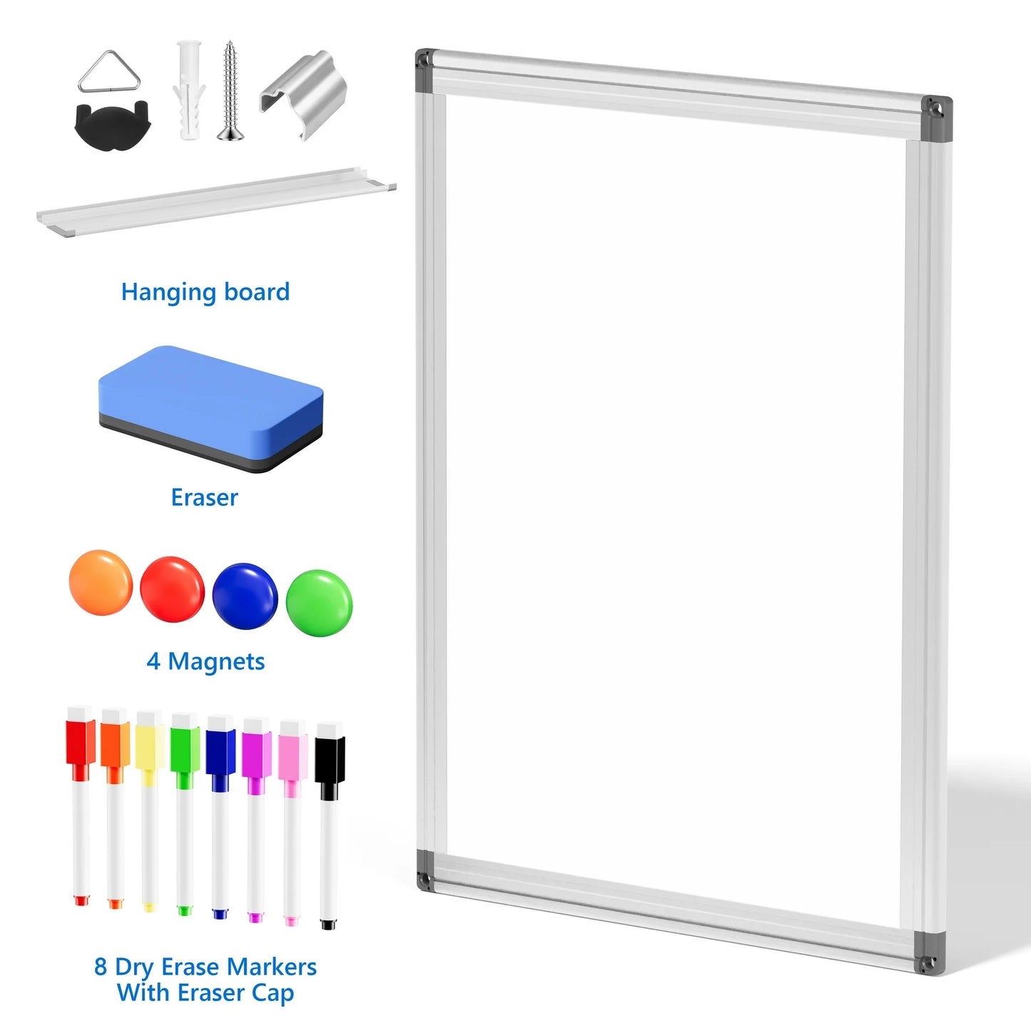 Tooloton Magnetic Whiteboard Dry Erase Board for Wall, 16" X 12" Hanging Small White Board