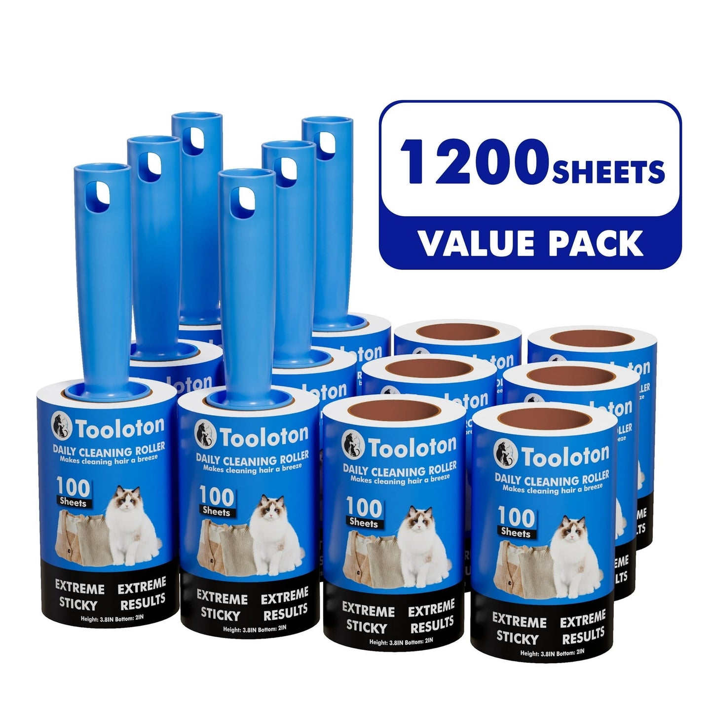 Lint Rollers for Pet Hair Extra Sticky, 1200 Sheets Mega Value Set Lint Rollers for Pet Hair Removal, Dog and Cat Lint Remover for Clothes, Furniture, Carpet