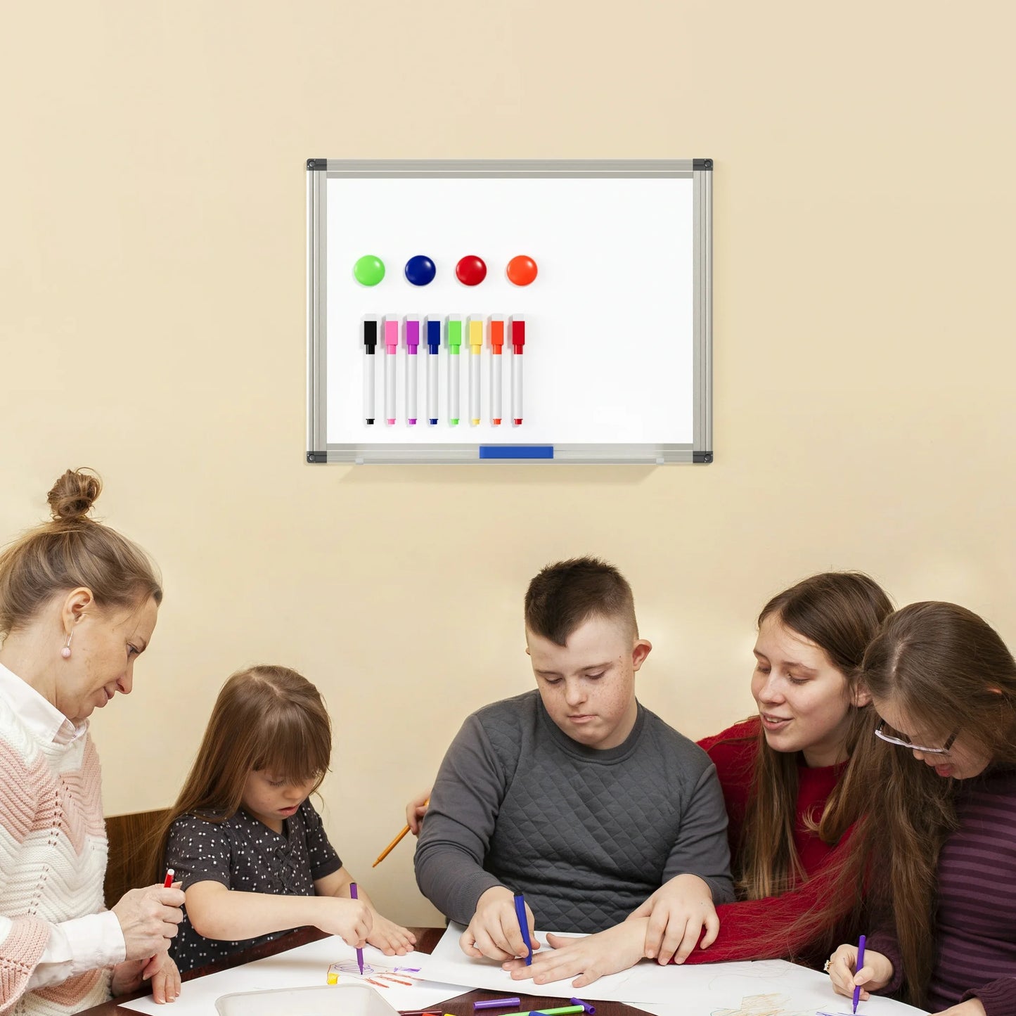 Tooloton Magnetic Whiteboard Dry Erase Board for Wall, 16" X 12" Hanging Small White Board