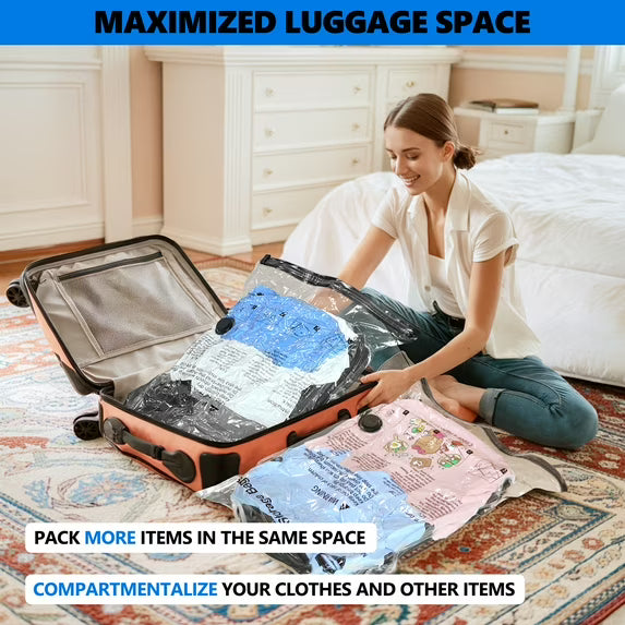 Tooloton Vacuum Storage Bags with Portable Electric Pump, 10 Small Compression Packing Cubes for Clothes & Suitcase, Space Saver Organizer