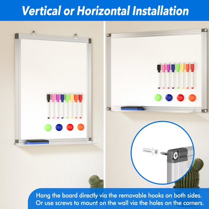 Tooloton Magnetic Whiteboard Dry Erase Board for Wall, 16" X 12" Hanging Small White Board