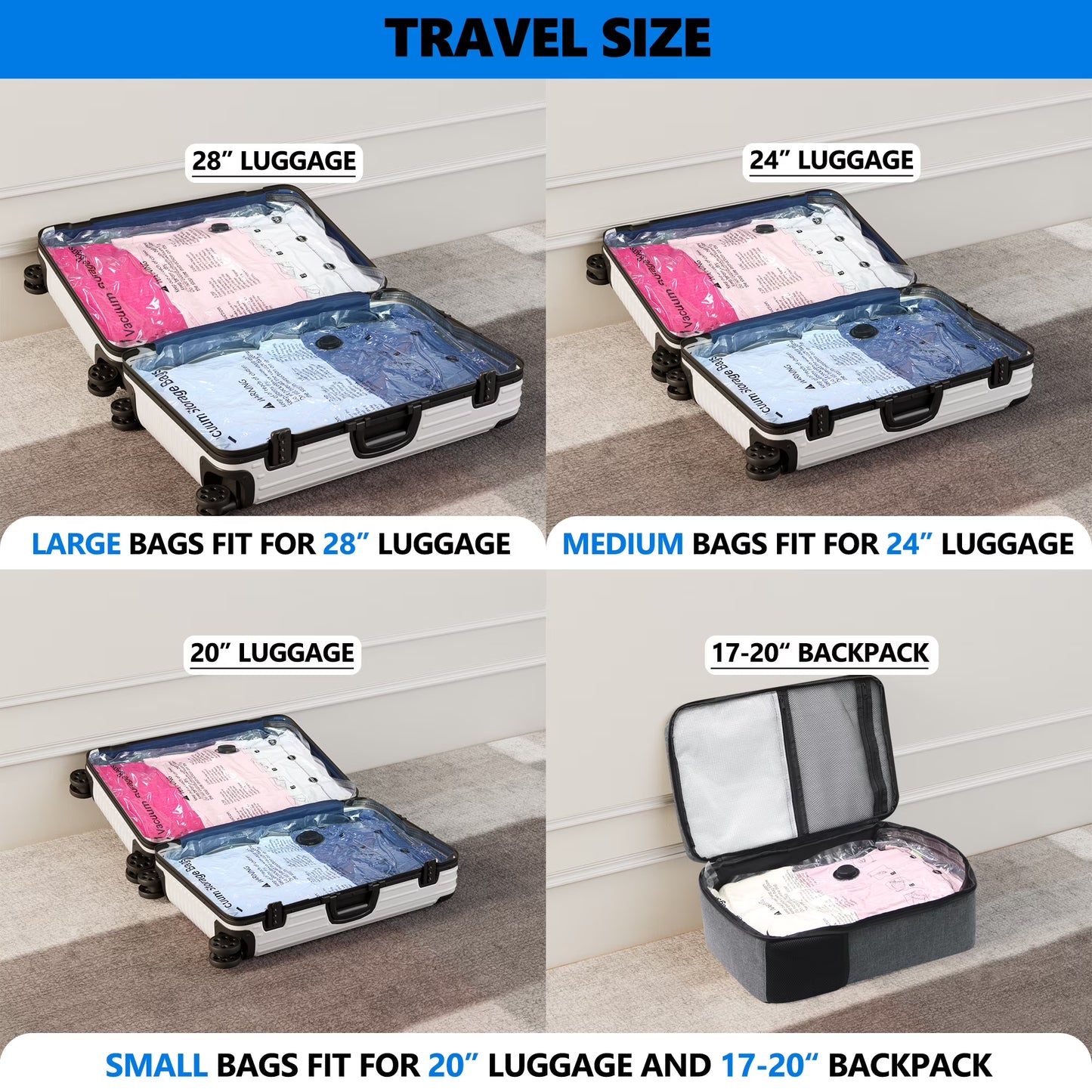 Tooloton 10-Pack Vacuum Storage Bags with Electric Pump, 10L for Clothes & Suitcase