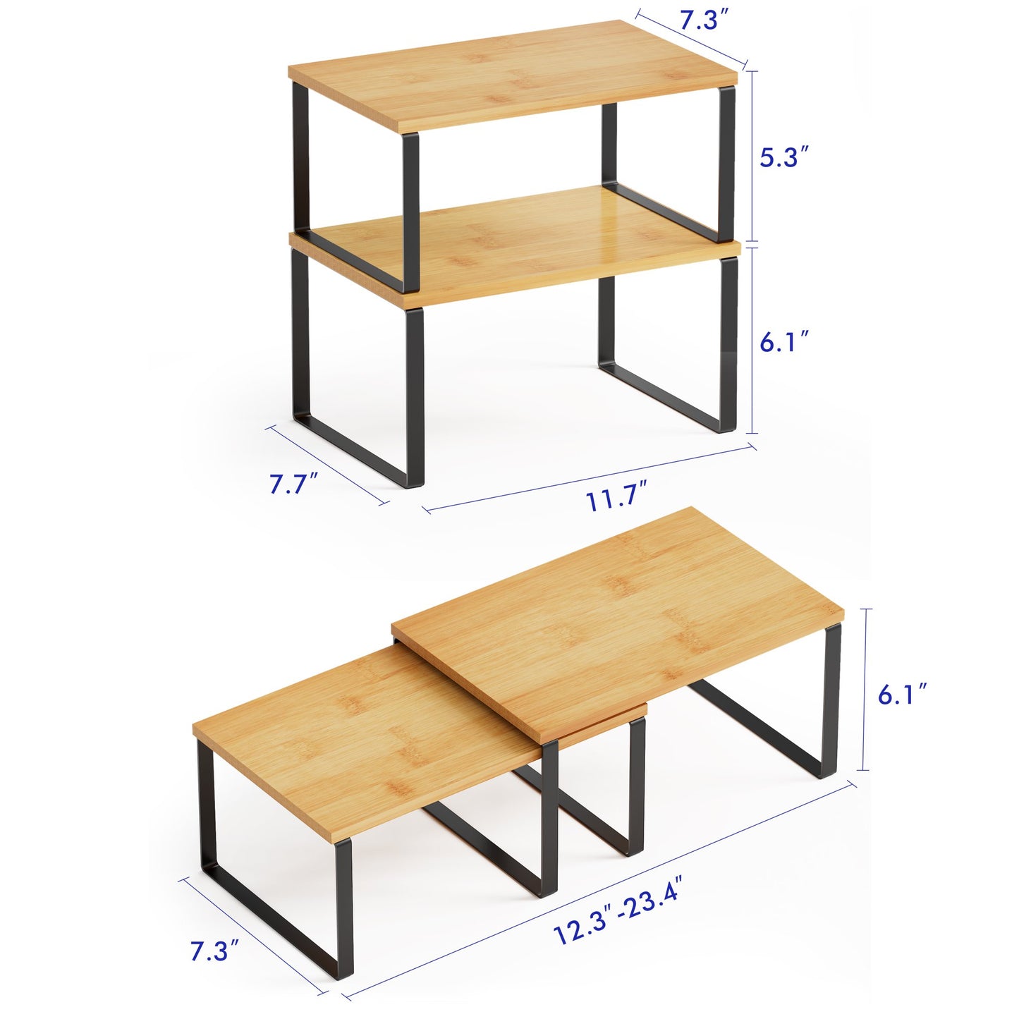 Tooloton 2 Pack Cabinet Organizers Shelf, Spice Rack, Kitchen Counter Shelves, Kitchen Storage