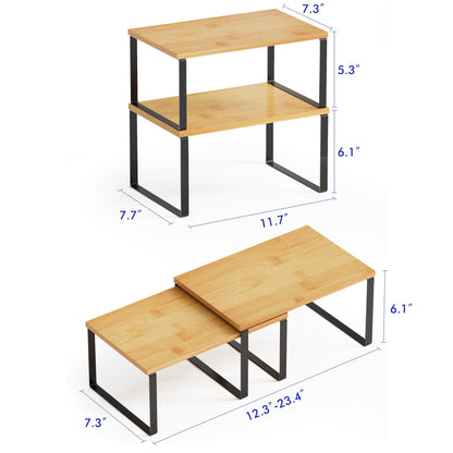 Tooloton 2 Pack Cabinet Organizers Shelf, Spice Rack, Kitchen Counter Shelves, Kitchen Storage