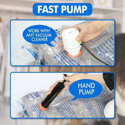Tooloton Vacuum Storage Bags with Electric Pump, 15 Pack (3 Jumbo, 3 Large, 3 Medium, 3 Small, 3 Roll-Up)