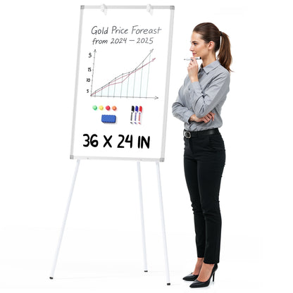 Tooloton 36x24 Inch Magnetic Whiteboard with Adjustable Tripod Stand, Portable Dry Erase Board for Home, Office & School Use