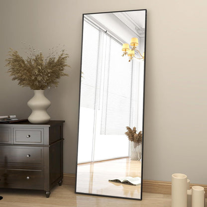 64" x 21" Full Length Mirror Large Rectangle Floor Mirrors, Black