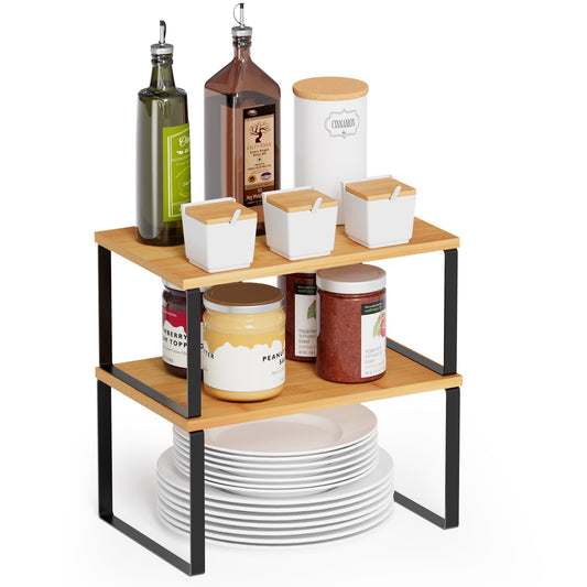Tooloton 2 Pack Cabinet Organizers Shelf, Spice Rack, Kitchen Counter Shelves, Kitchen Storage