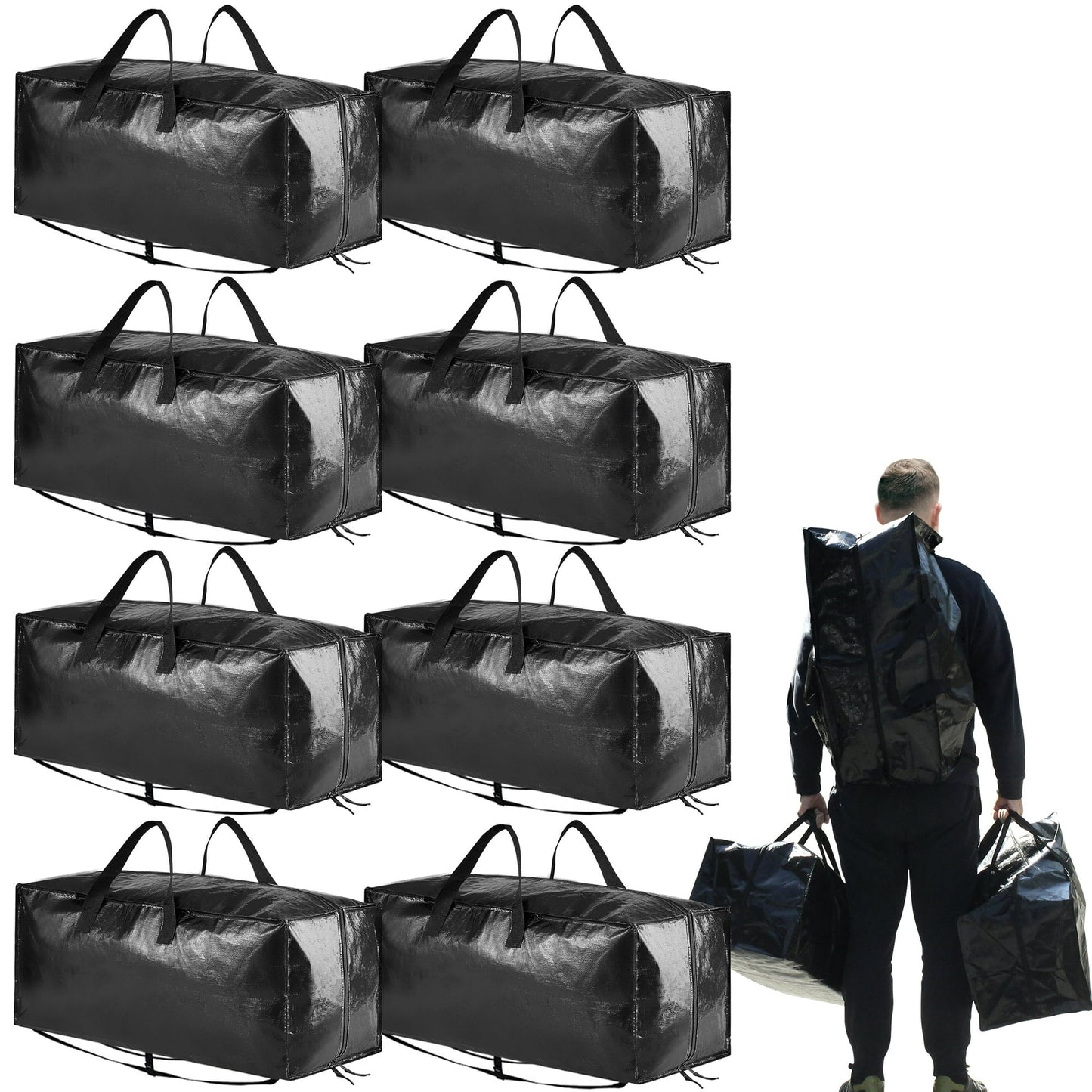 Tooloton Heavy Duty Moving Bags, Extra Large, Black