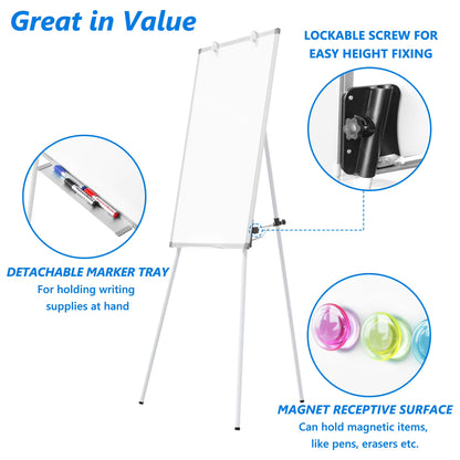 Tooloton 36x24 Inch Magnetic Whiteboard with Adjustable Tripod Stand, Portable Dry Erase Board for Home, Office & School Use